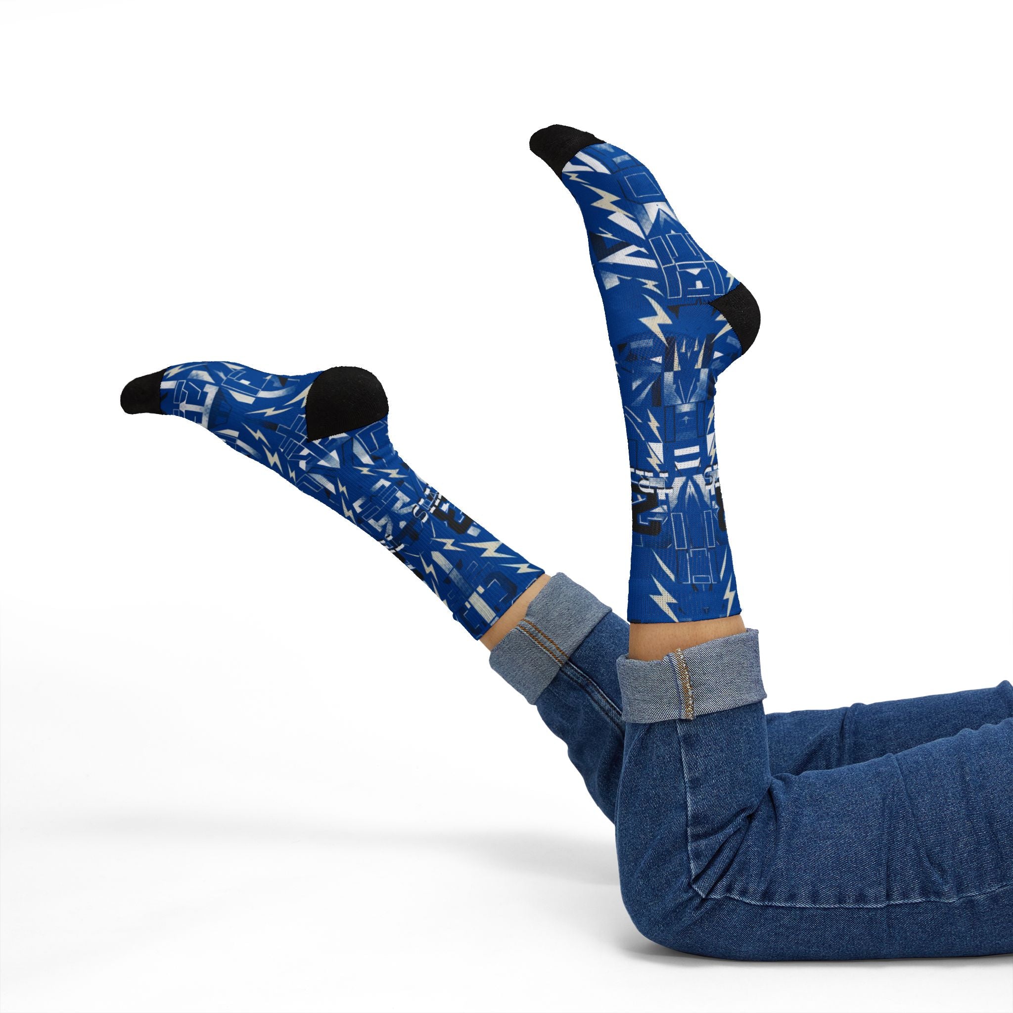 Matching Socks for Fragment Design x Travis Scott Jordan 1 Low OG Sail Military Blue Inspired Design