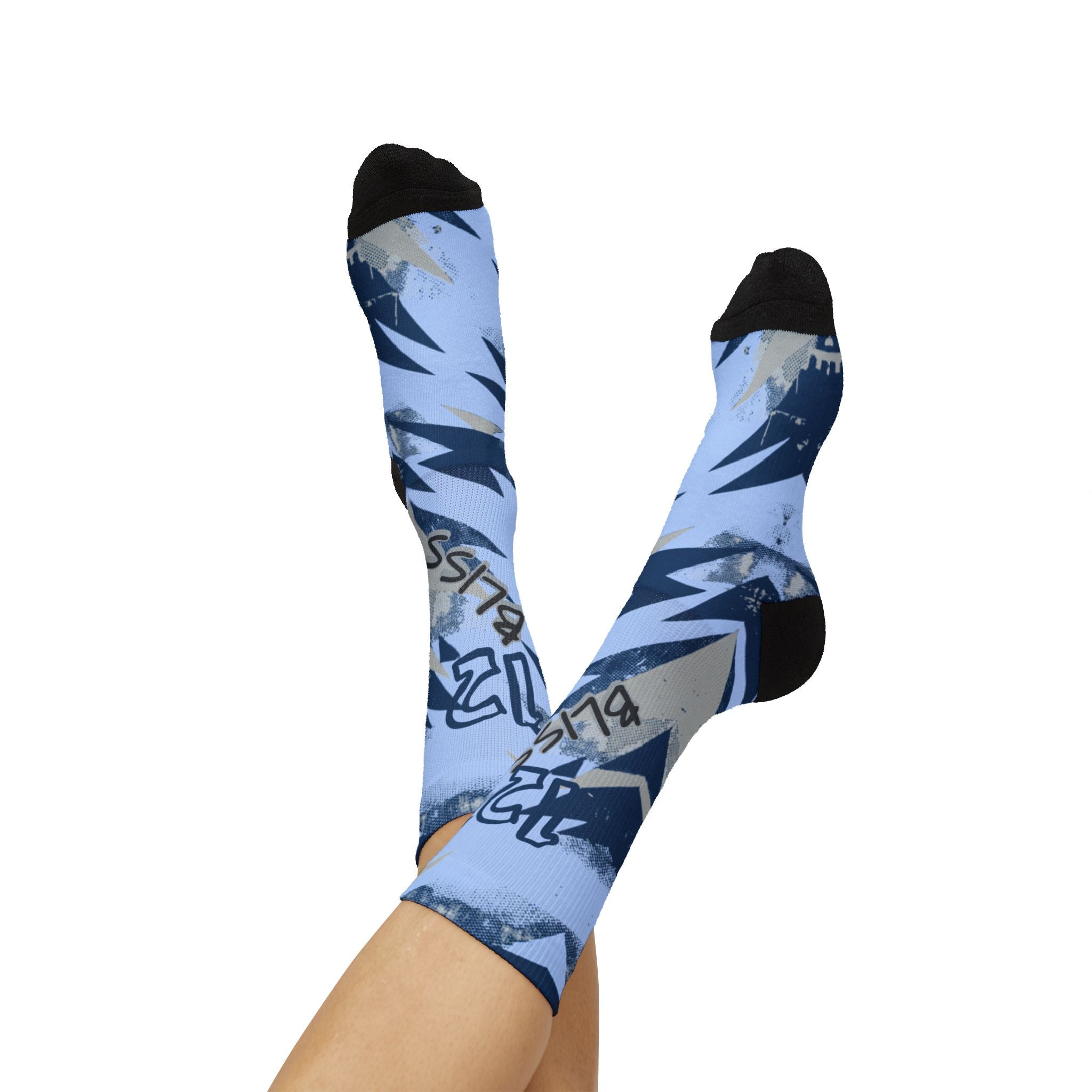 Socks to match Ja 3 Cobalt Bliss Matching Crew Socks | Morant Memphis Grizzlies Streetwear Basketball